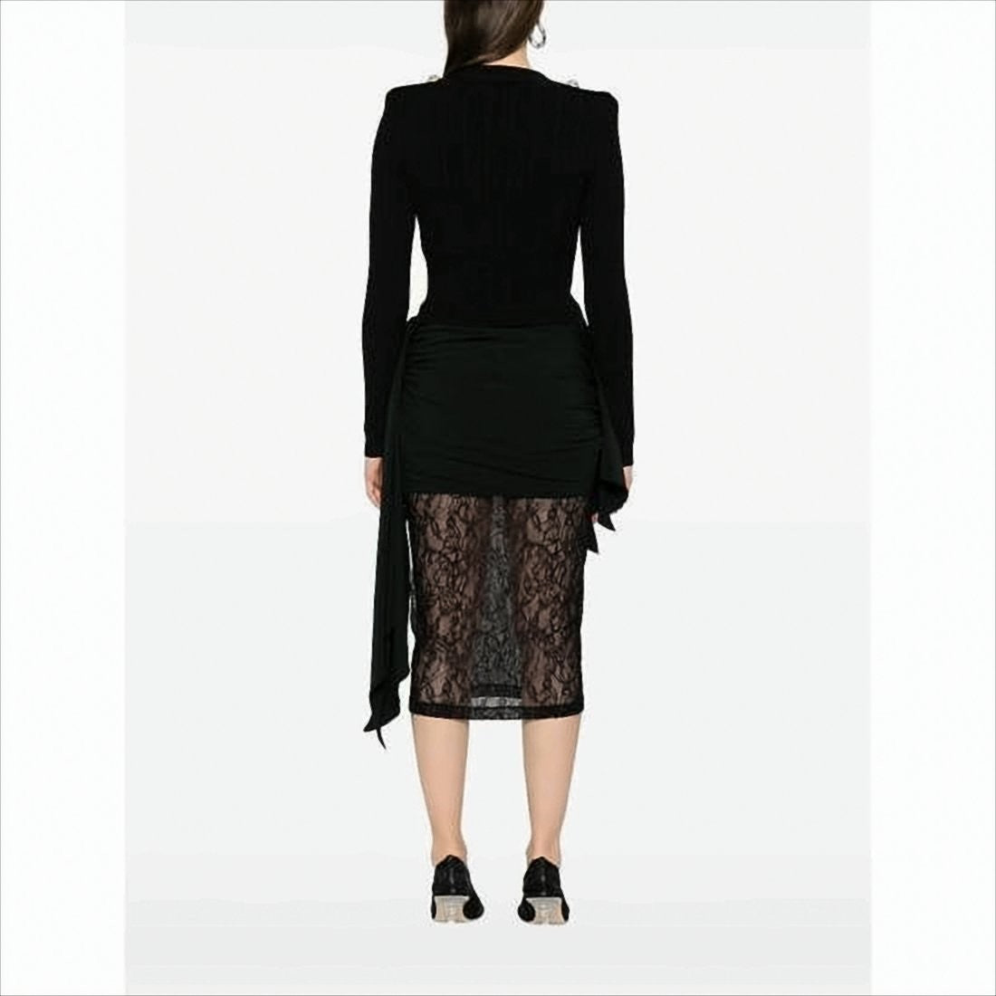 Balmain Fitted Ribbed Knit Cardigan With Structured Shoulders