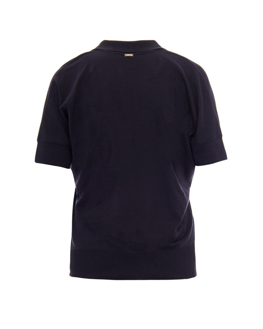 Herno Navy Blue Jersey Polo