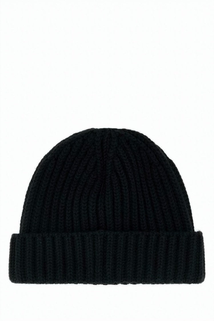 Prada Ribbed Knit Beanie With Folded Cuff