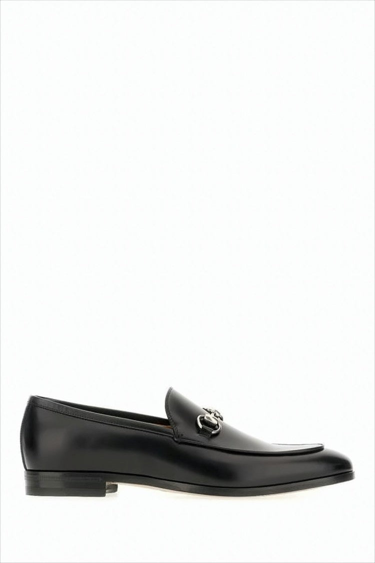 Gucci Polished Black Leather Loafers