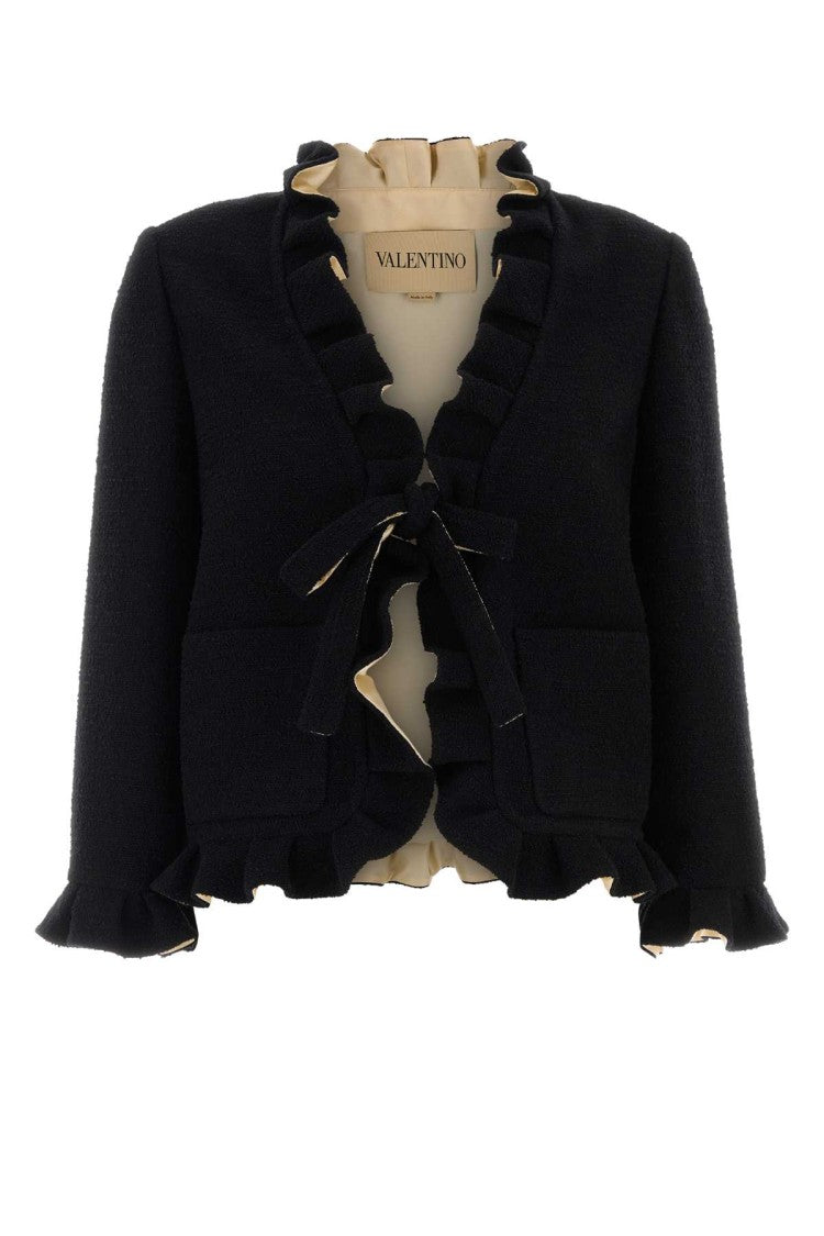 Valentino Garavani Black Boucle Blazer