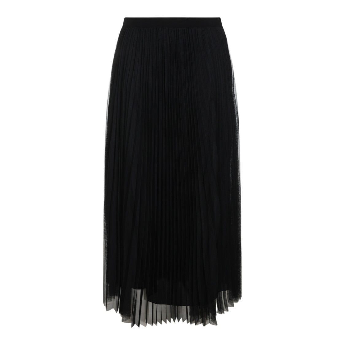 Fabiana Filippi Pleated Semi-Sheer Overlay Midi Skirt