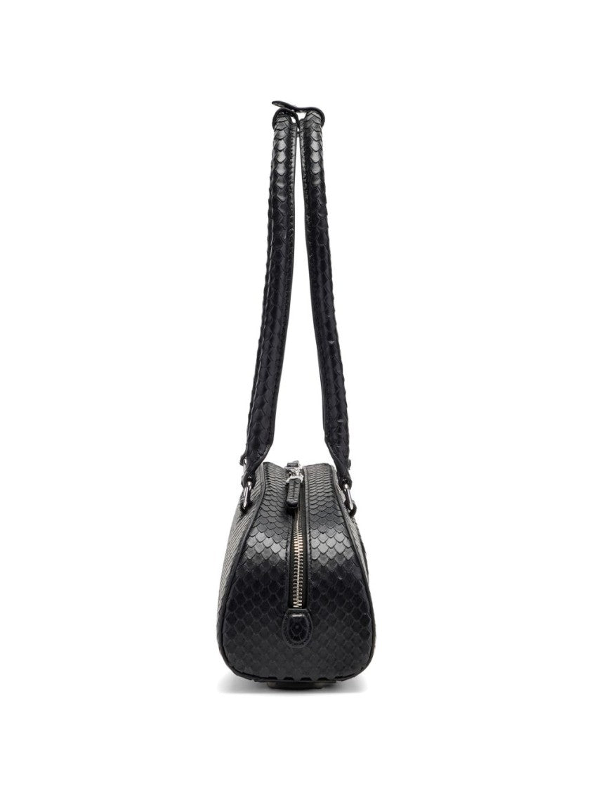 Diesel Black Elongated Snake Pattern Silk Bag