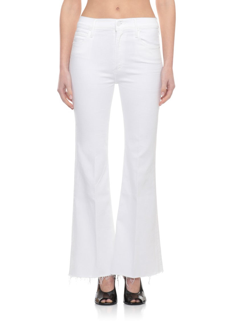 Mother White The Lil Doozy Fray Jeans