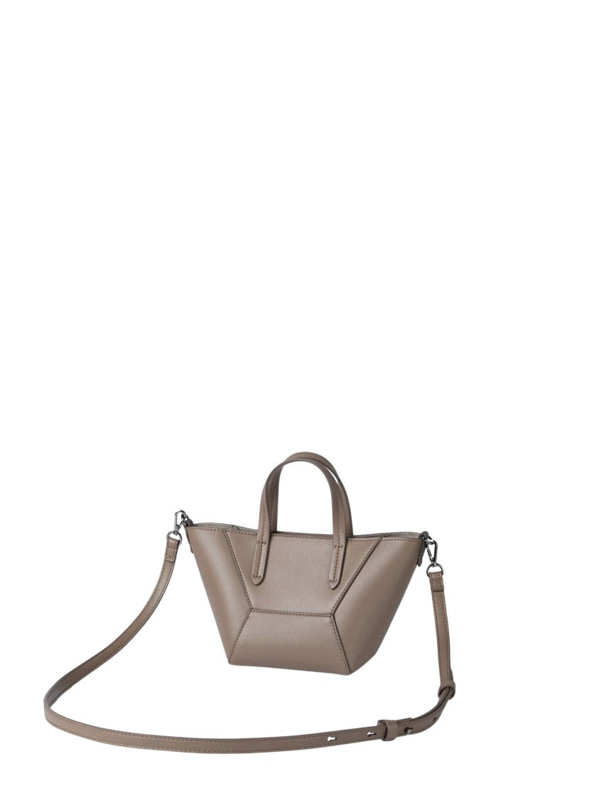 Brunello Cucinelli Dove Gray Monili Leather Shoulder Bag