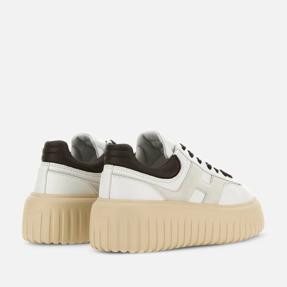 Hogan Lace-Up Platform Shoes With H-Stripe Design