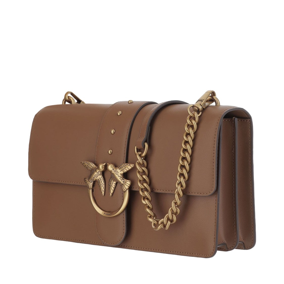 Pinko Brown Leather Flap Bag