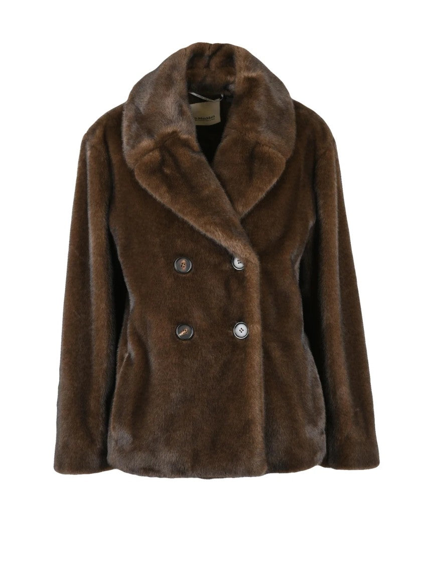 Max Mara Double-Breasted Eco-Friendly Jacket With Plush Texture
