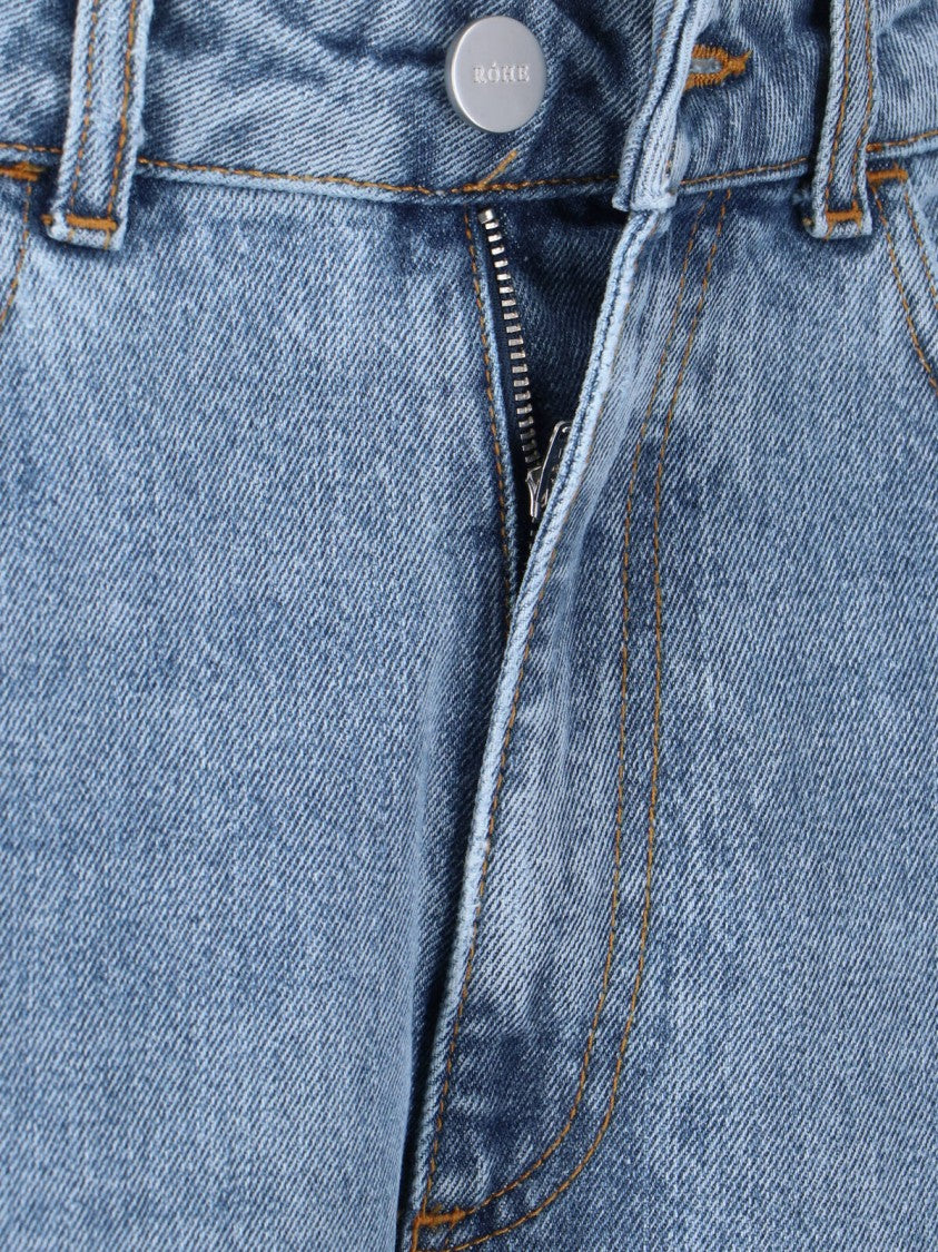 Róhe Blue Rounded Wide-Leg Cotton Jeans