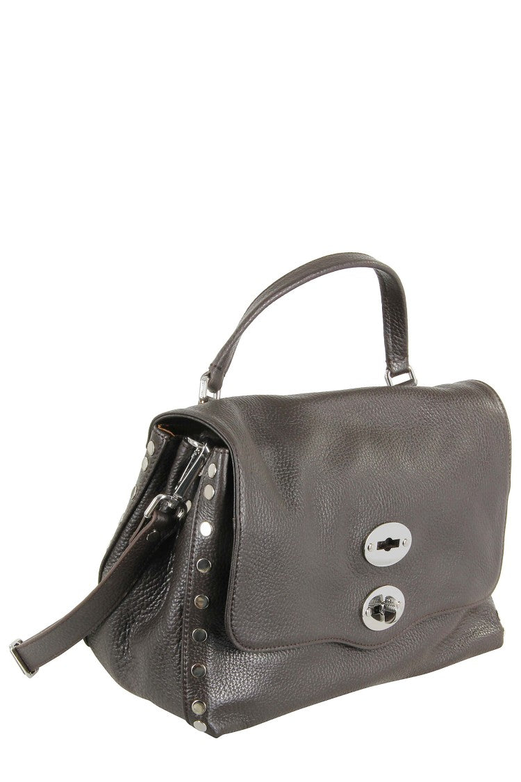 Zanellato Brown Grained Leather Shoulder Bag