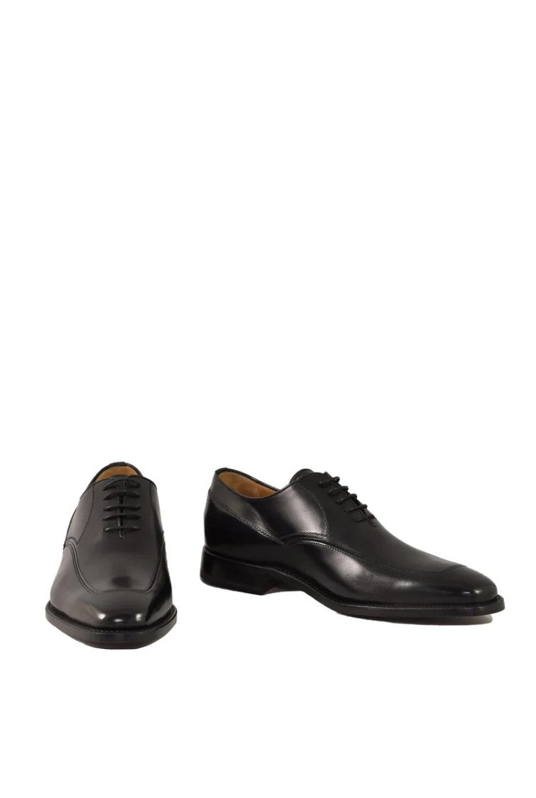 Testoni Bologna 1929 Square Toe Lace-Up Shoes - Black