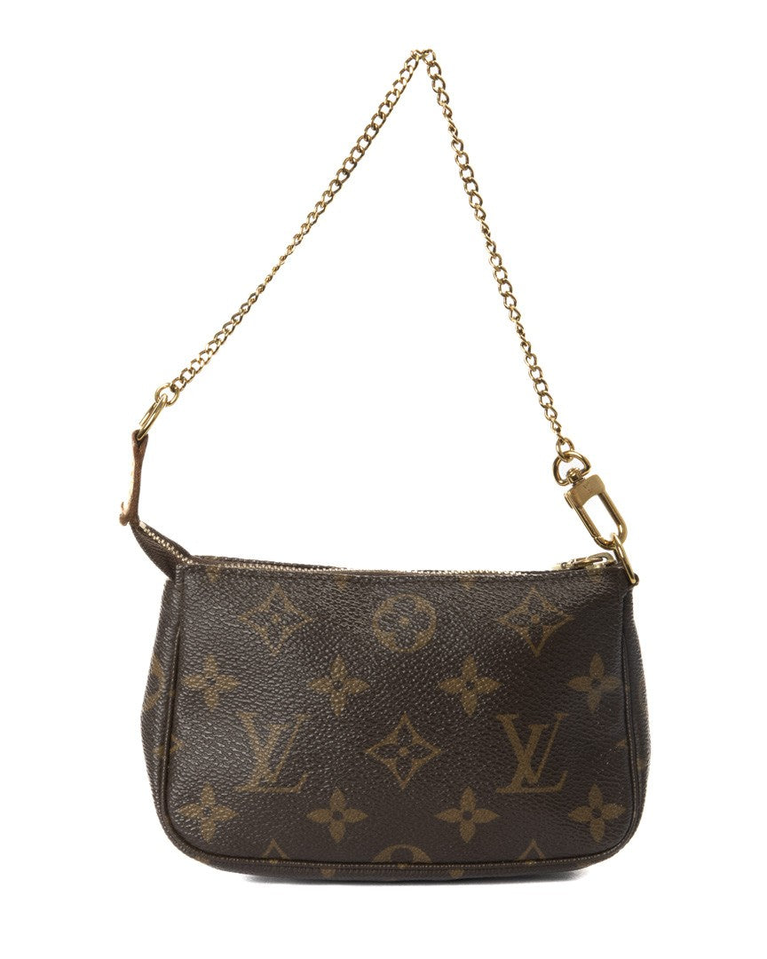 Louis Vuitton Mini Monogram Canvas Clutch With Detachable Chain Handle