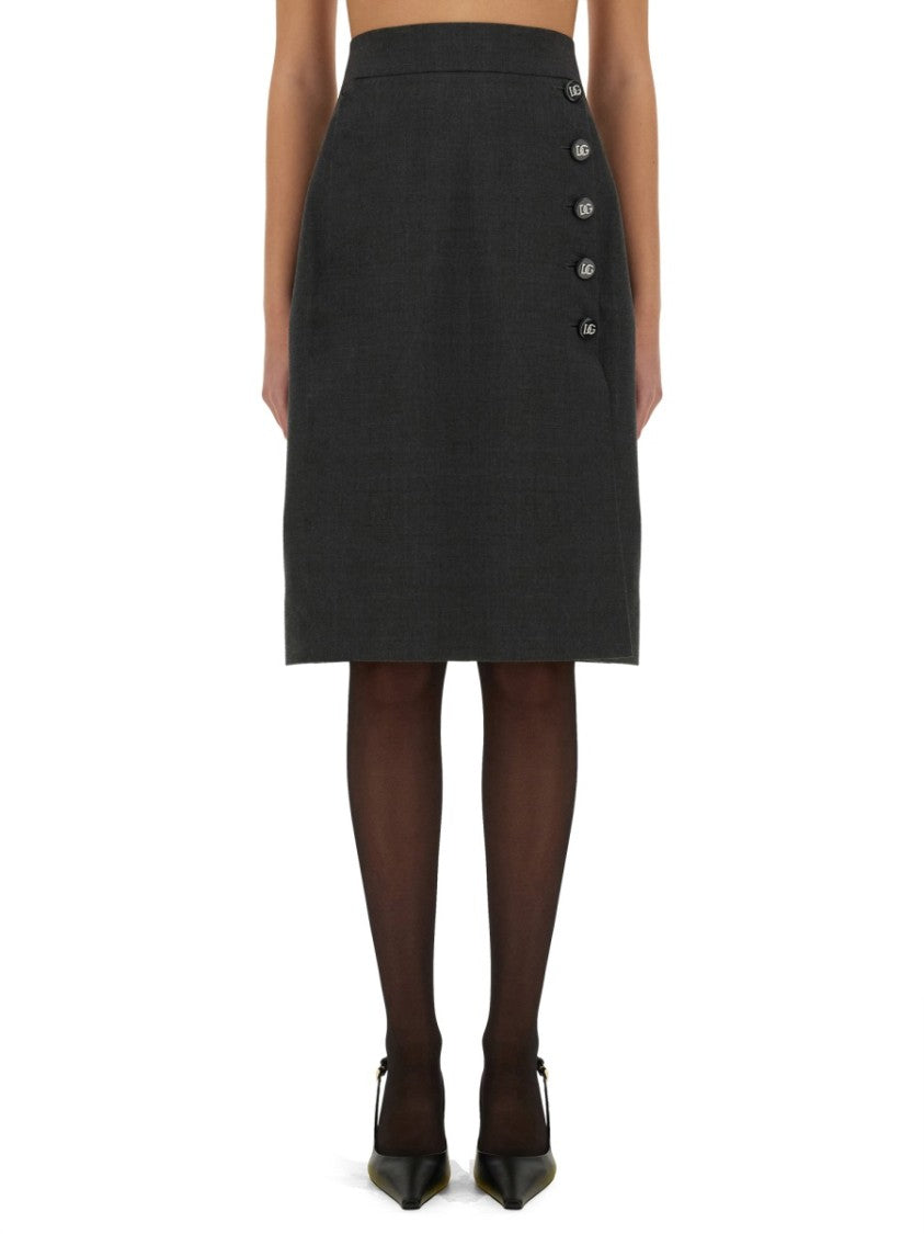 Dolce & Gabbana Wool Midi Skirt