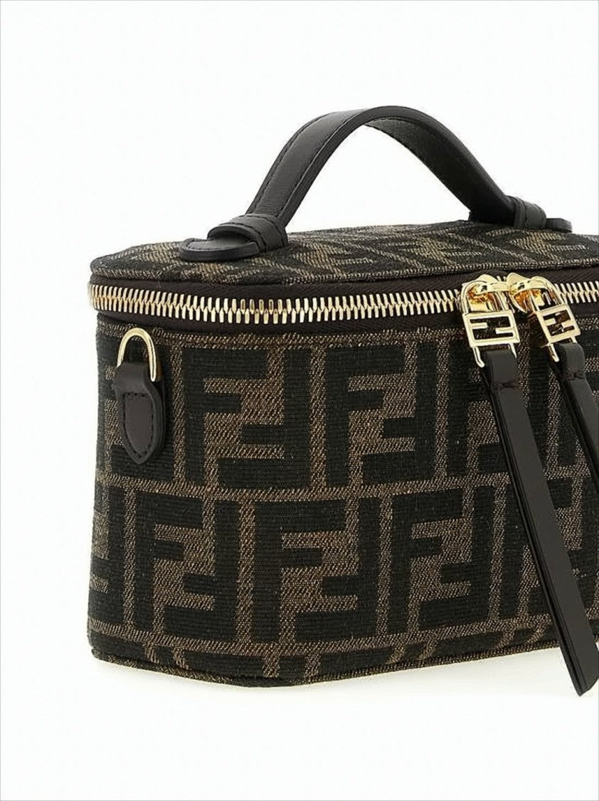 Fendi Compact Jacquard Monogram Shoulder Bag