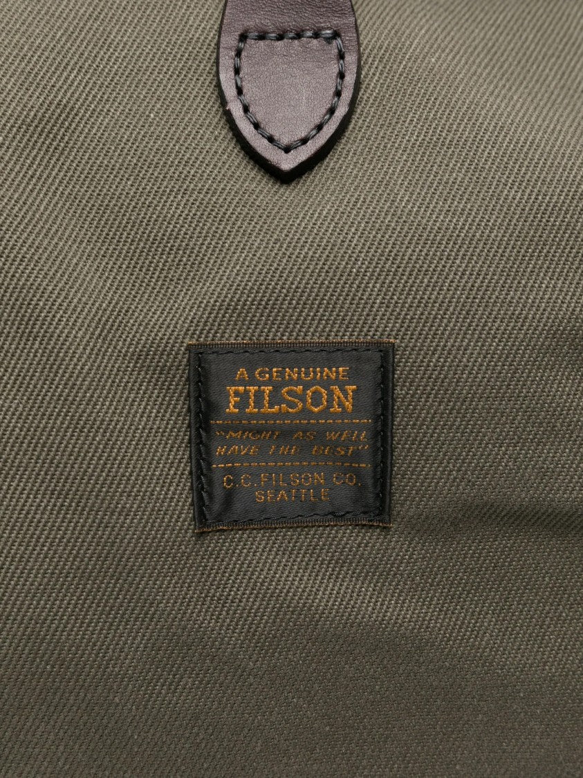 Filson Compact Rugged Twill Duffle With Leather Accents