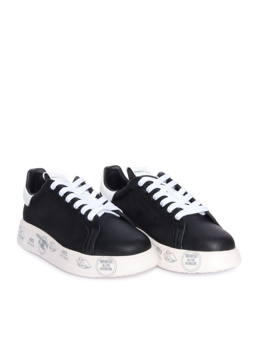 Premiata Black Sneakers With Contrasting White Accents