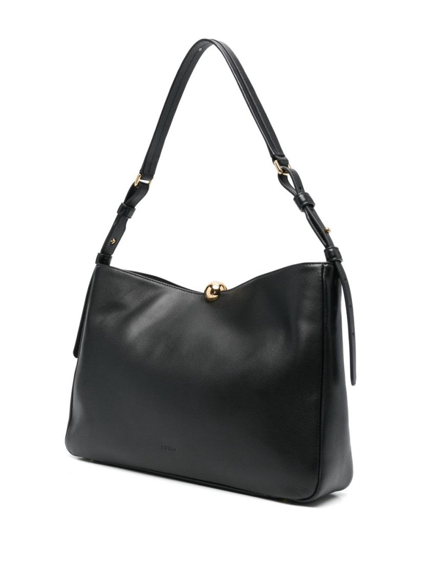 Furla Textured Black Shoulder Bag