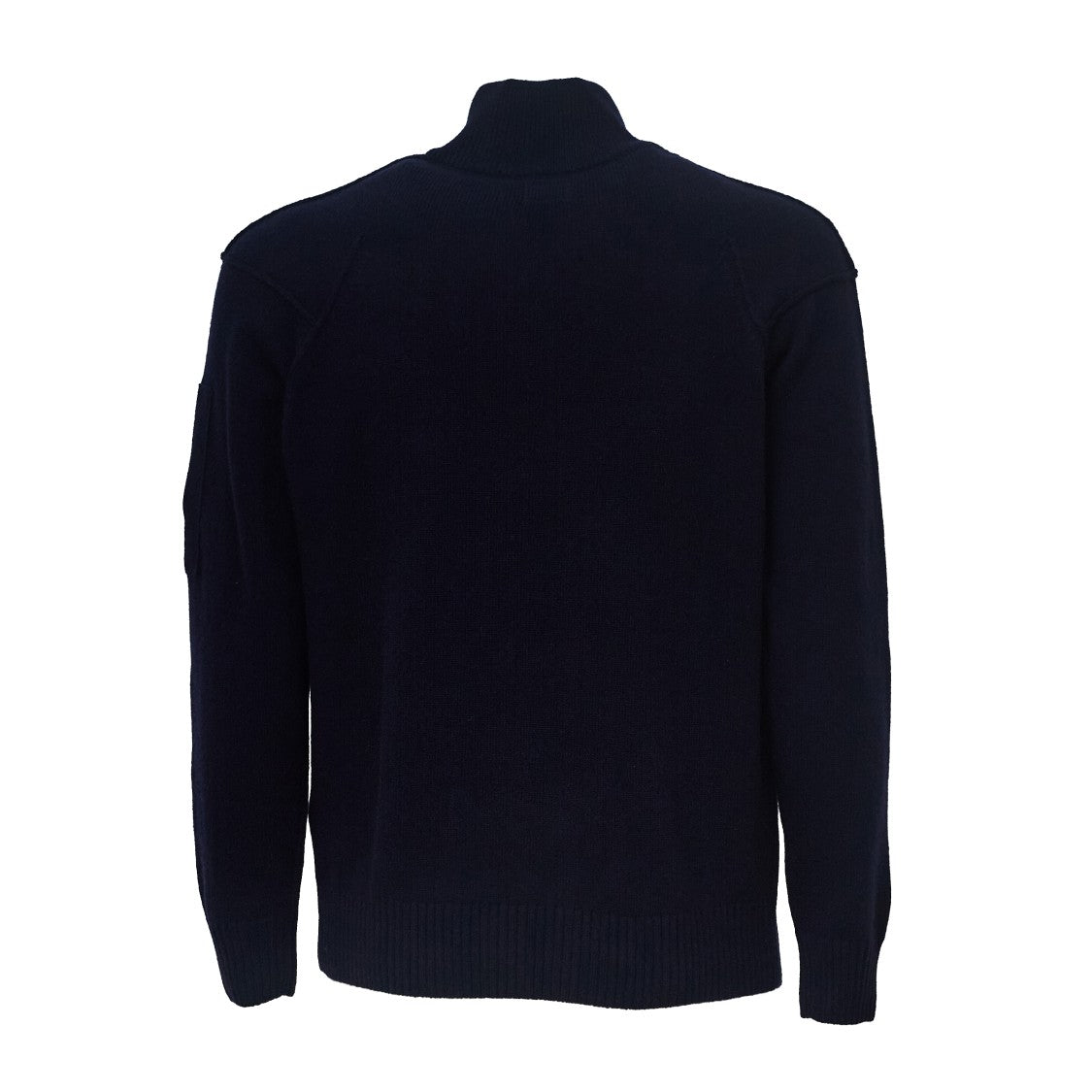 C.P. Company Lambswool Half Zip Sweater With Ribbed Collar And Pocket Detail