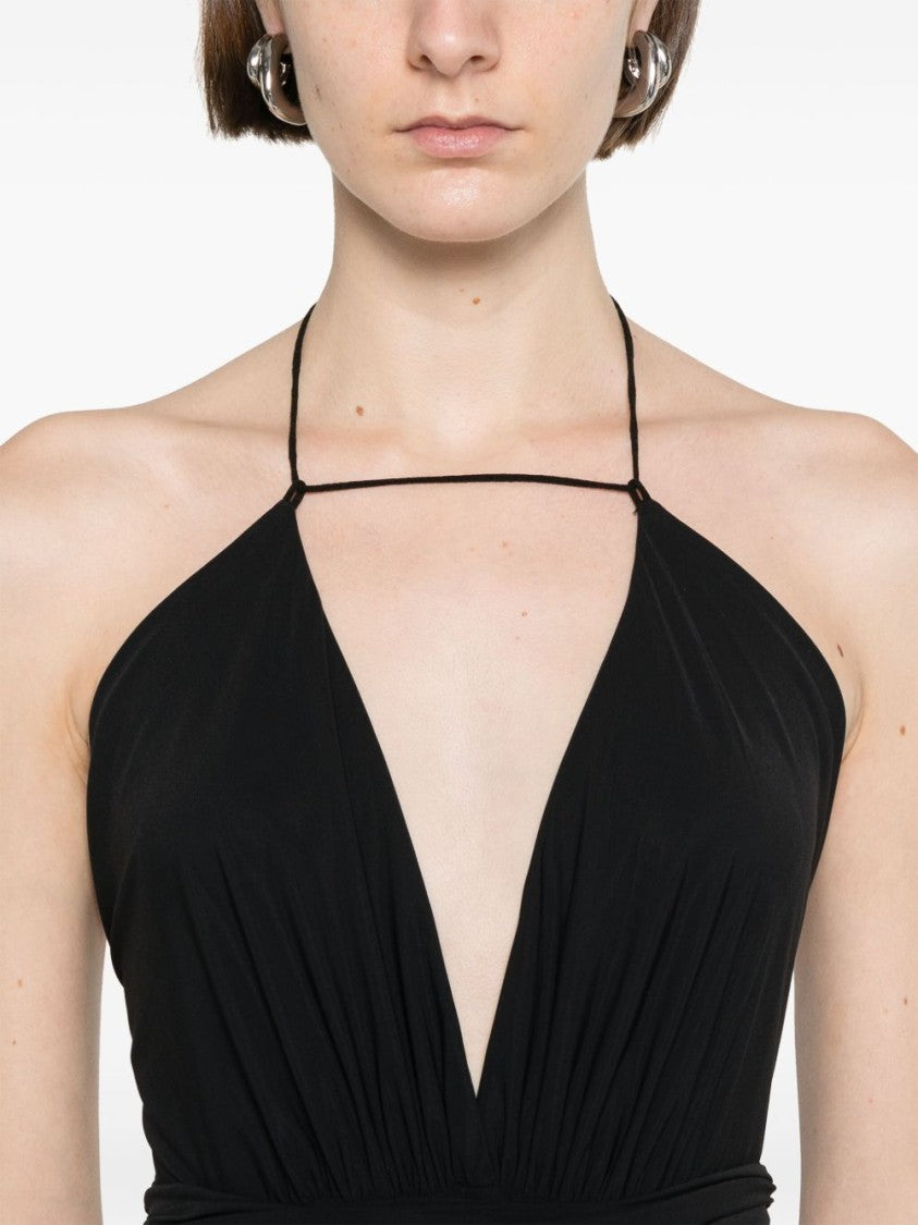 Amazuin Stretch Jersey Mini Dress With Twisted Waistband