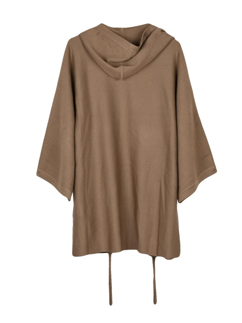Max Mara Taupe Virgin Wool Open Cardigan