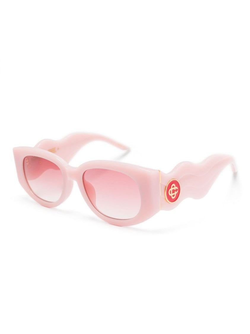 Casablanca Oversized Pink Sunglasses With Wavy Temples