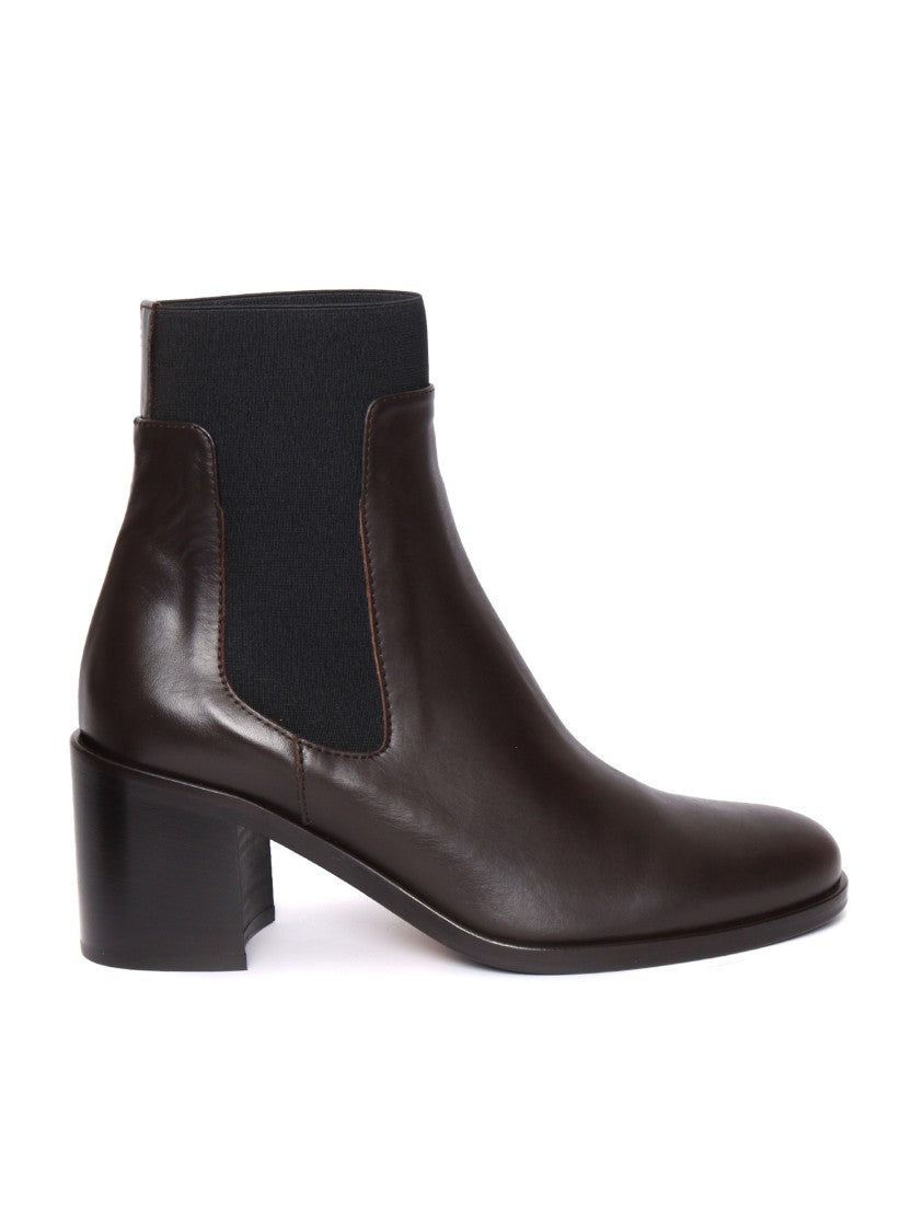 Via Roma 15 Pointed-Toe Ankle Boot With Mid-Height Block Heel