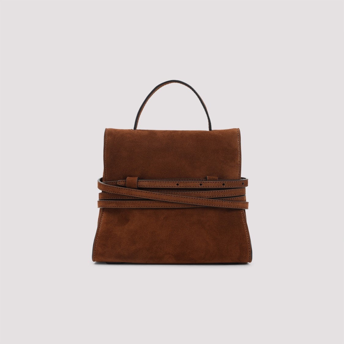 Moschino Structured Suede Leather Handbag