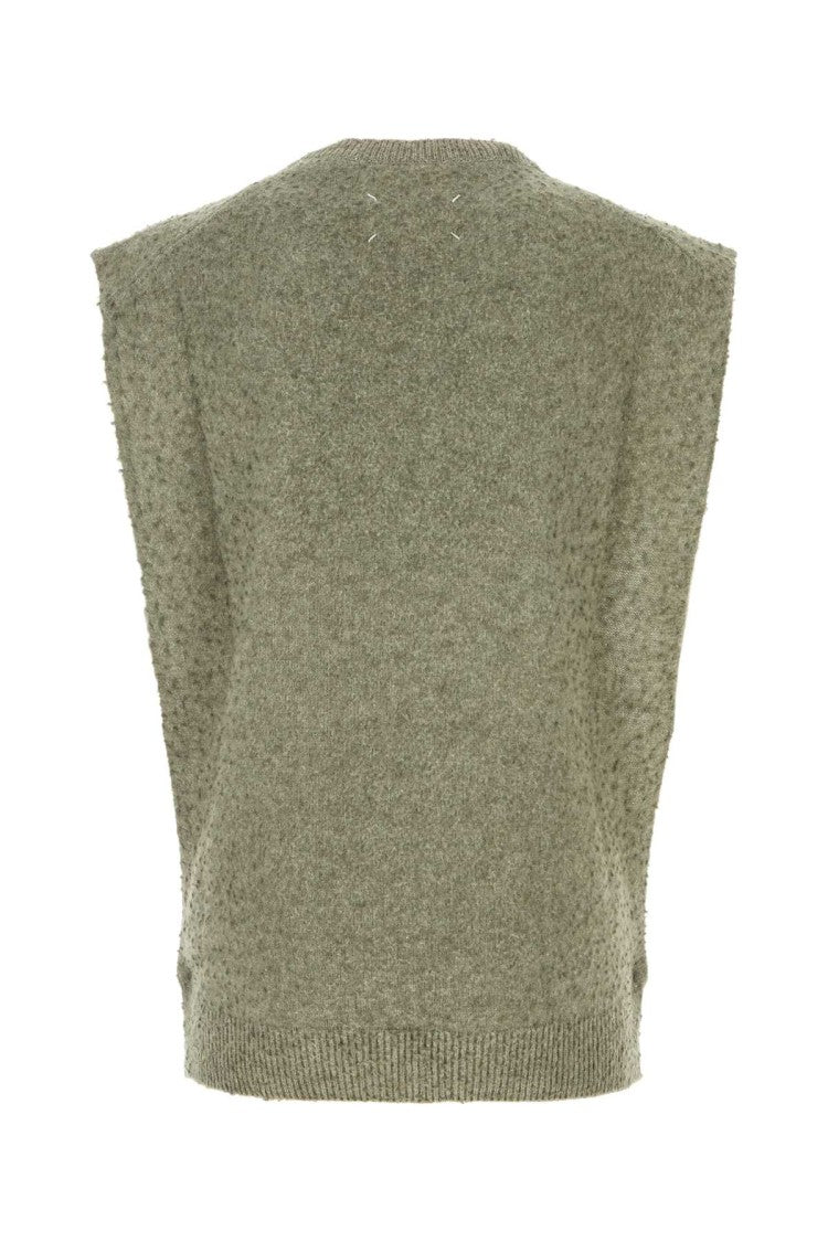 Maison Margiela Sage Green Wool Blend Vest