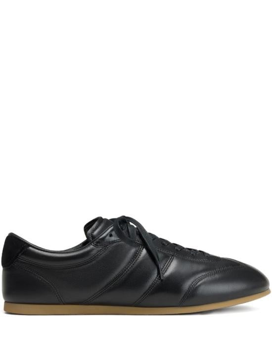 Lemaire Low-Profile Leather Sneakers With Nylon Accents