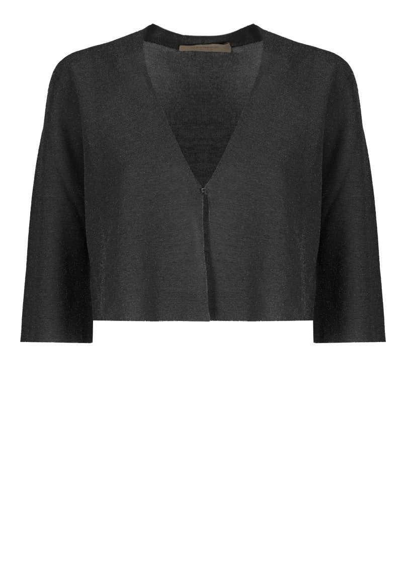 D. Exterior Black Viscose Cardigan