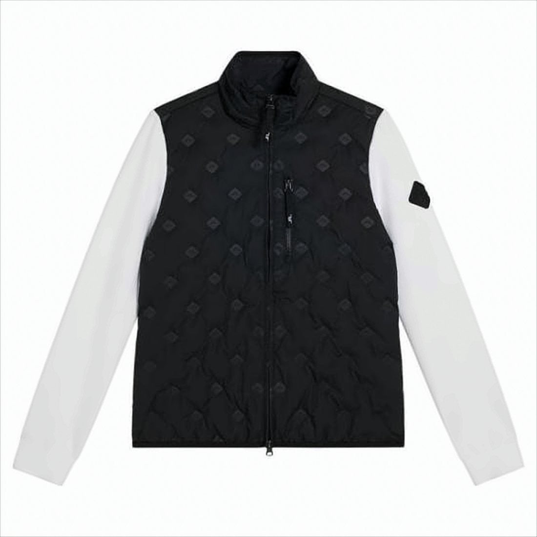 J Lindeberg Quilted Black Jacket With Contrasting White Sleeves