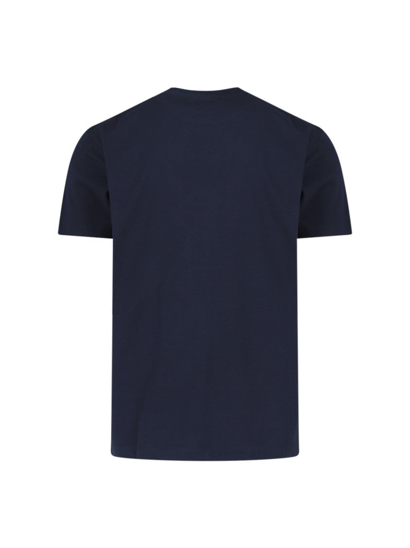 Dsquared2 Dark Blue Cotton Crew Neck T-Shirt With Contrasting Logo