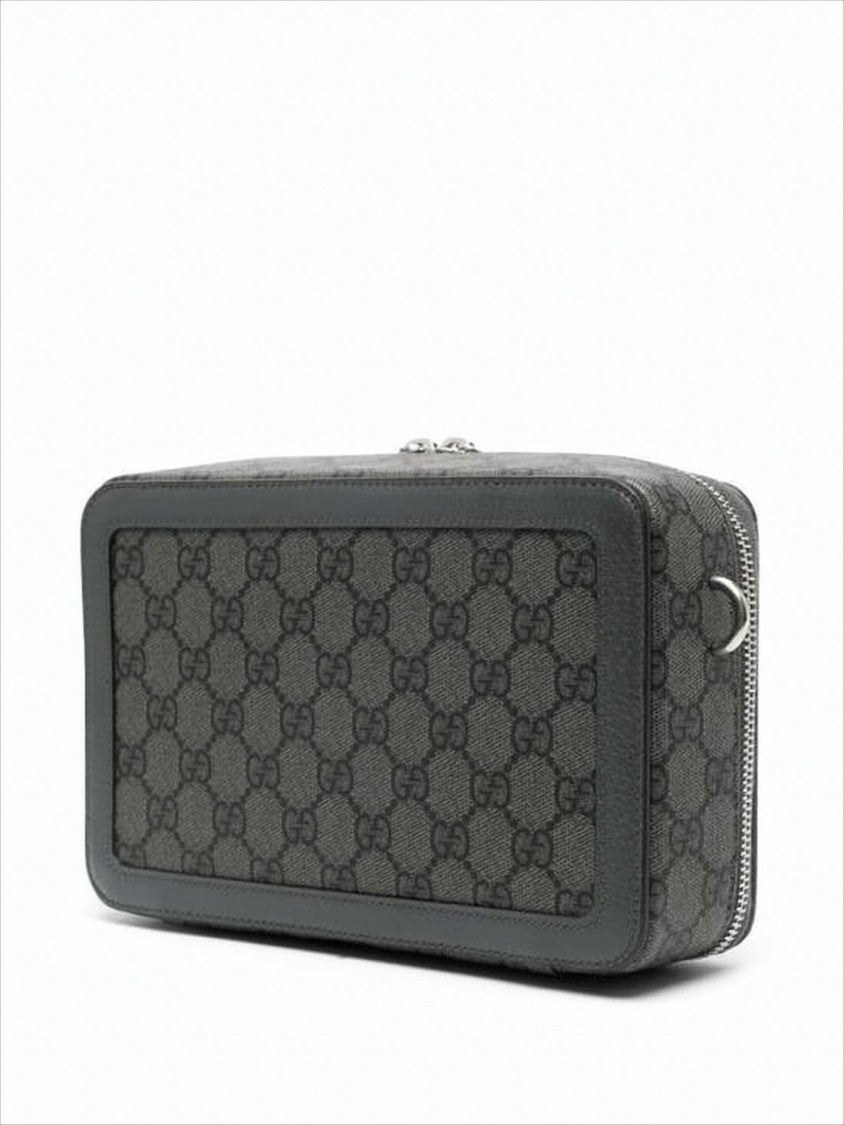 Gucci Rectangular Monogram Canvas Crossbody Bag