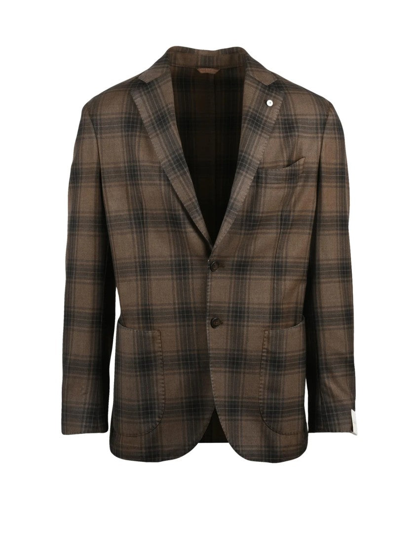 L.B.M. 1911 Classic Plaid Wool Jacket With Rounded Silhouette