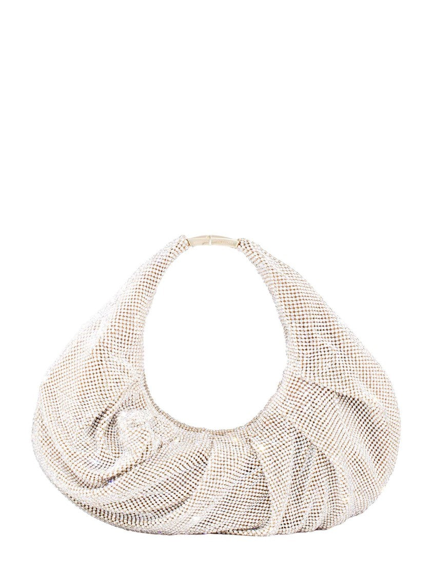 Benedetta Bruzziches Draped Aluminum Mesh Handbag With Rhinestone Detailing