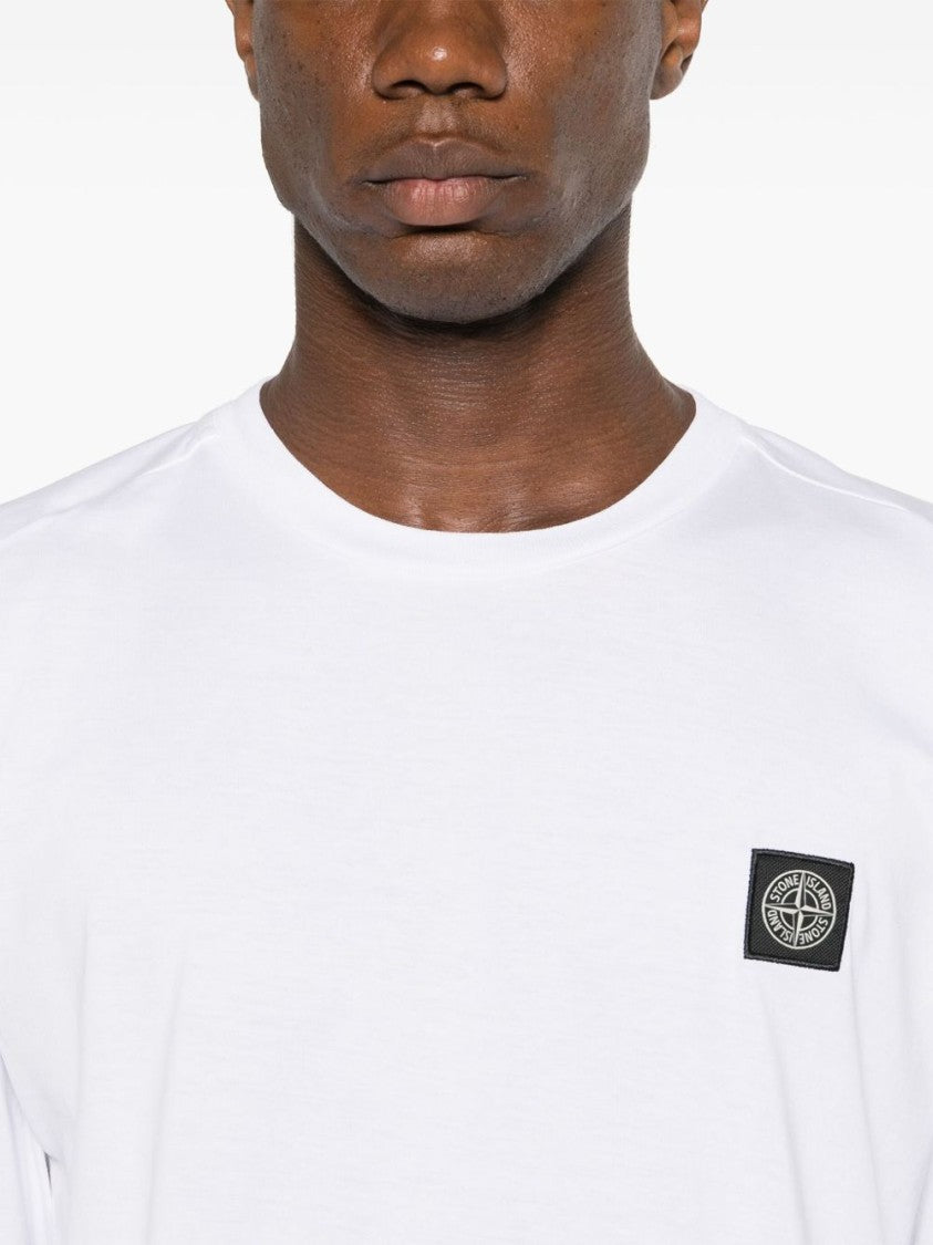 Stone Island Long-Sleeved Cotton Jersey T-Shirt With Compass Logo