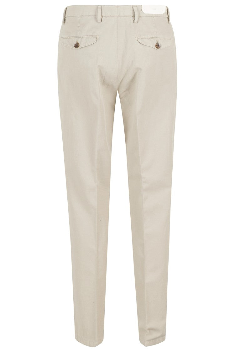 Briglia Dove Gray Double Darts Flap Pocket Cotton-Blend Straight-Leg Pants