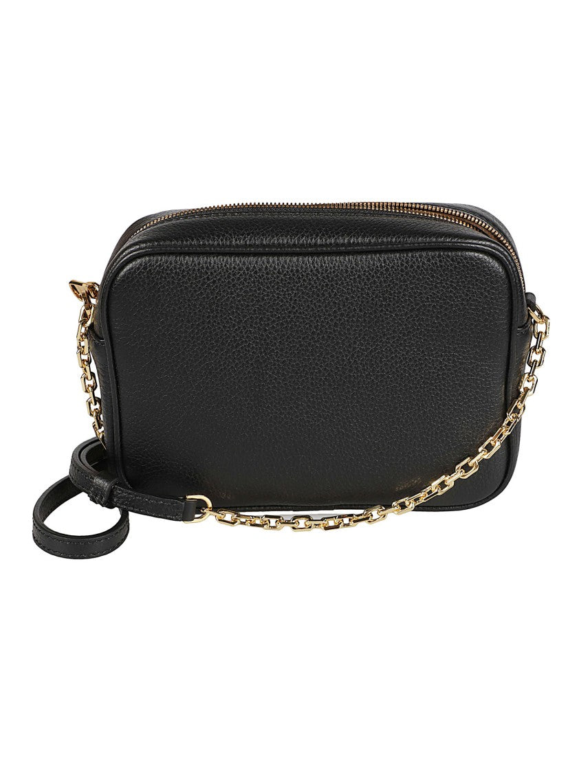 Patrizia Pepe All Day Compact Black Calfskin Shoulder Bag