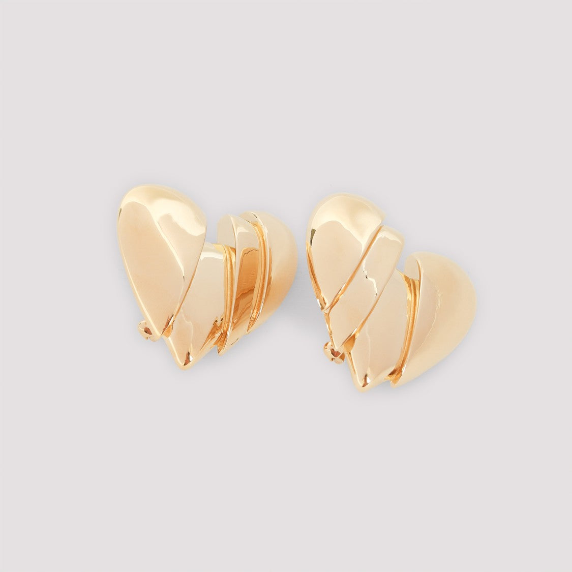 Amina Muaddi Metallic Heart-Shaped Earrings