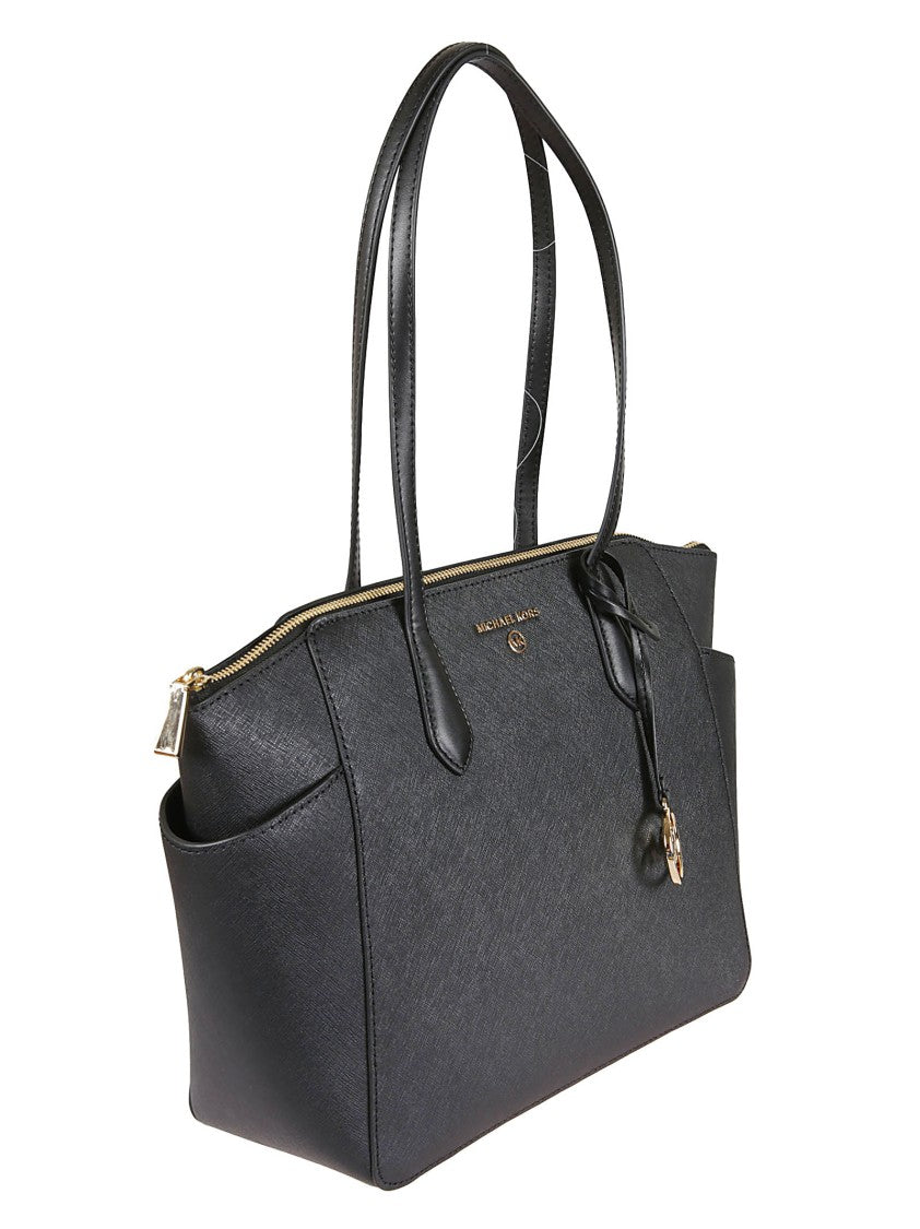 Michael Kors Marilyn Structured Black Leather Shoulder Bag