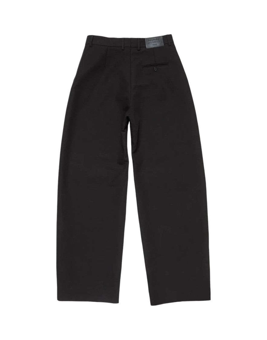 Acne Studios Black Cotton Satin Palazzo Pants