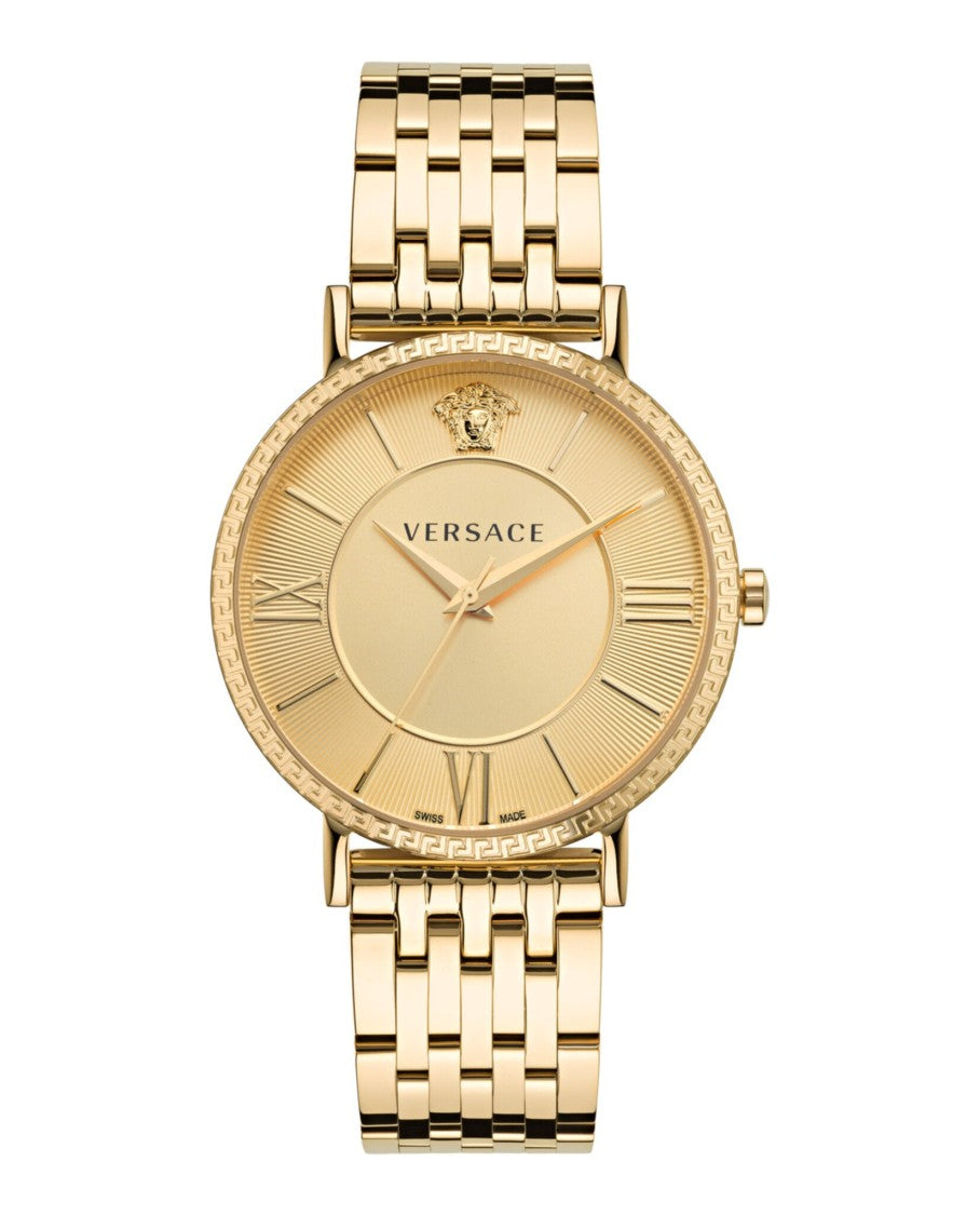 Versace V-Eternal Bracelet Watch With Gold Guilloche Dial