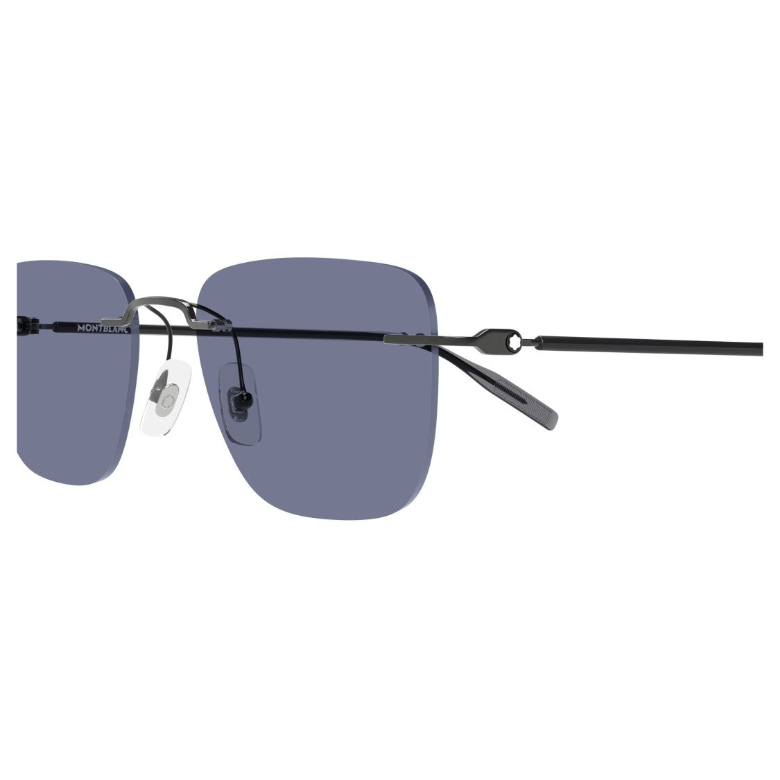 Montblanc Rimless Rectangular Sunglasses With Adjustable Nose Pads