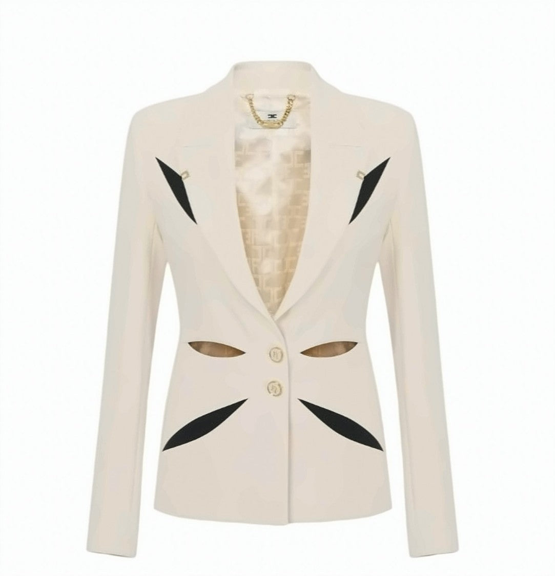 Elisabetta Franchi Lightweight Crepe Cut Out Jacket