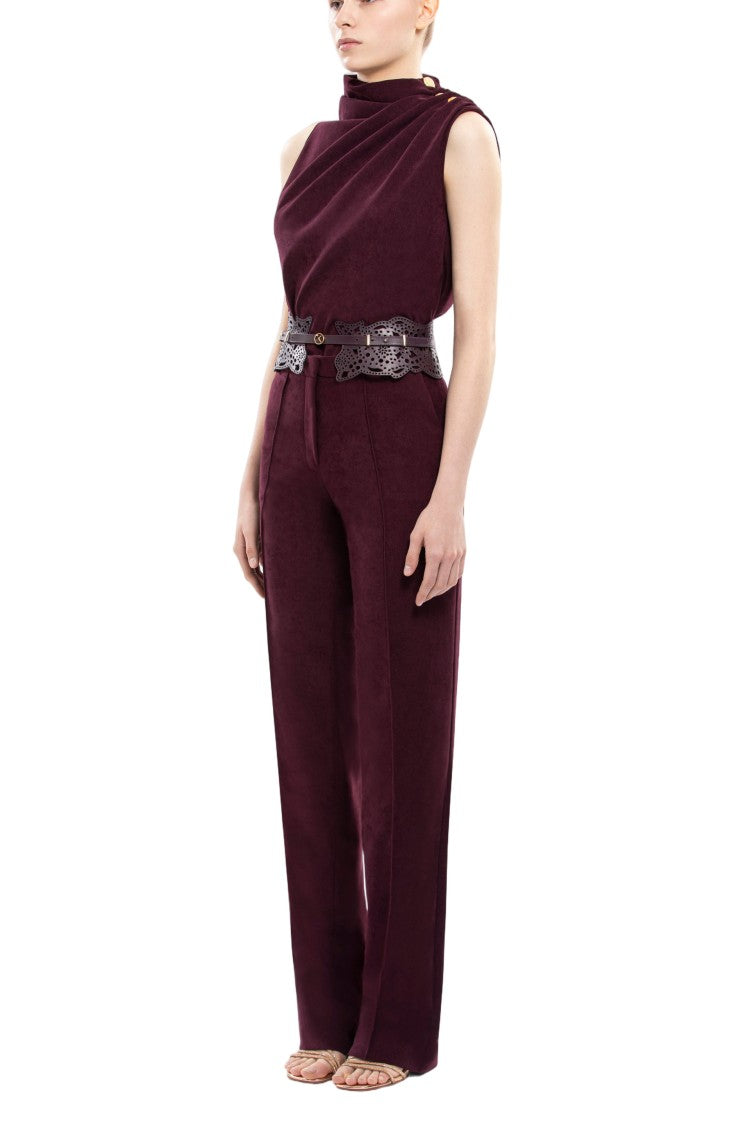 Saiid Kobeisy Tailored Straight-Cut Pants In Rich Plum