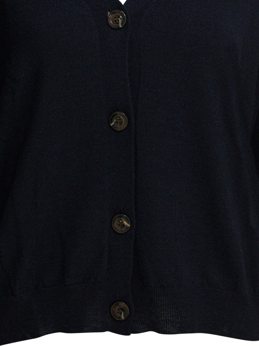 Soeur Merino Wool Cardigan With V-Neckline And Button-Down Front