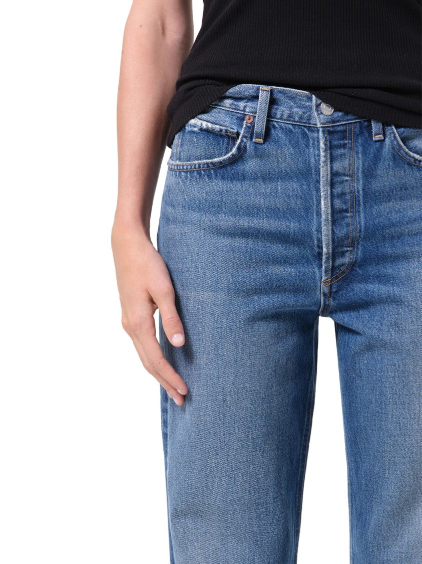 Agolde Straight Leg Jeans With Mid-Rise Waist