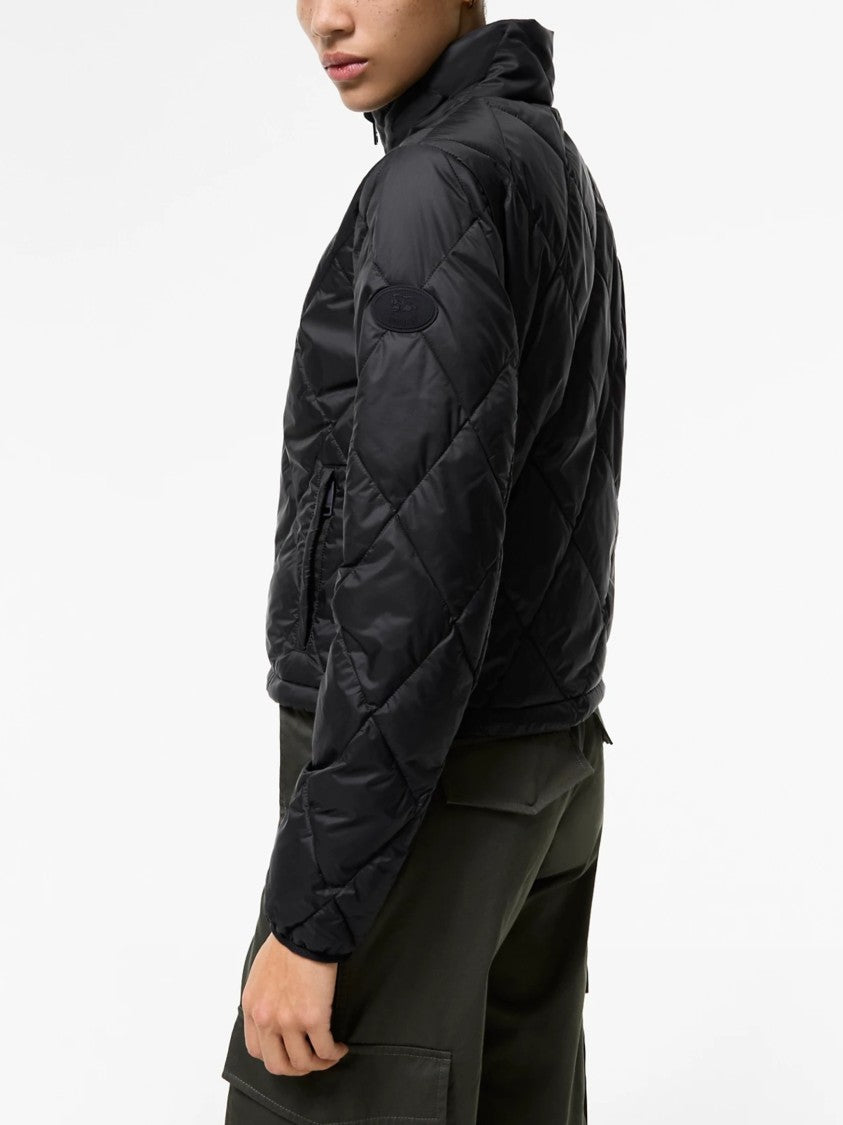 Burberry Cropped Quilted Check-Trim Down Jacket