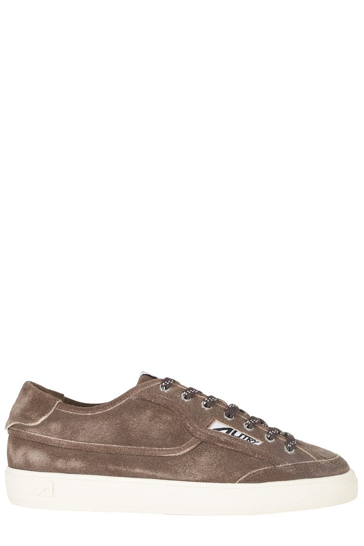 Autry White Windscape Low Suede-Accented Leather Sneakers