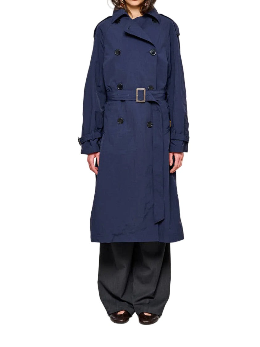 Oof Wear Blue Trench Compact Nylon Trench Coat